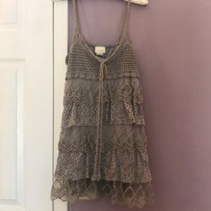 Gray Crocheted Tank
